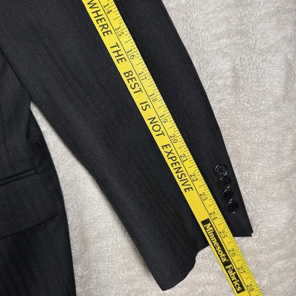 Brooks Brothers 1818 Madison 48L 43W Black Wool Two‎ Button Sport Coat USA